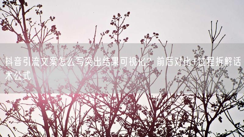 抖音引流文案怎么写突出结果可视化？前后对比+过程拆解话术公式