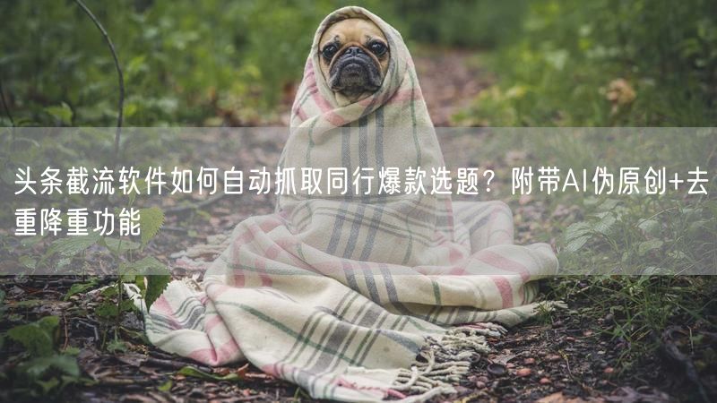 头条截流软件如何自动抓取同行爆款选题？附带AI伪原创+去重降重功能