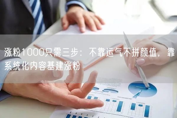 涨粉1000只需三步：不靠运气不拼颜值，靠系统化内容基建涨粉