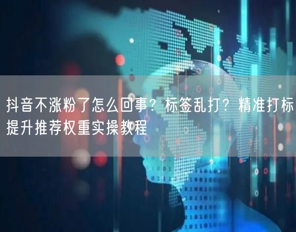 抖音不涨粉了怎么回事？标签乱打？精准打标提升推荐权重实操教程