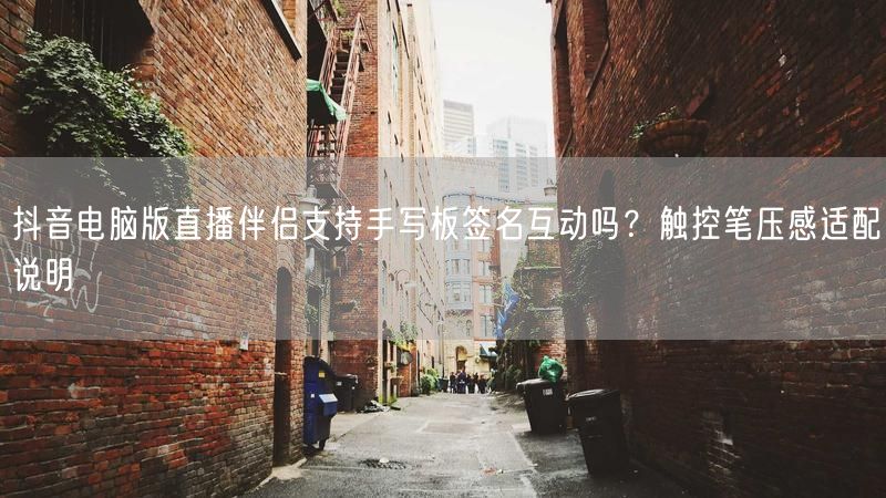 抖音电脑版直播伴侣支持手写板签名互动吗？触控笔压感适配说明