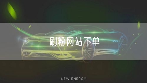 刷粉网站下单