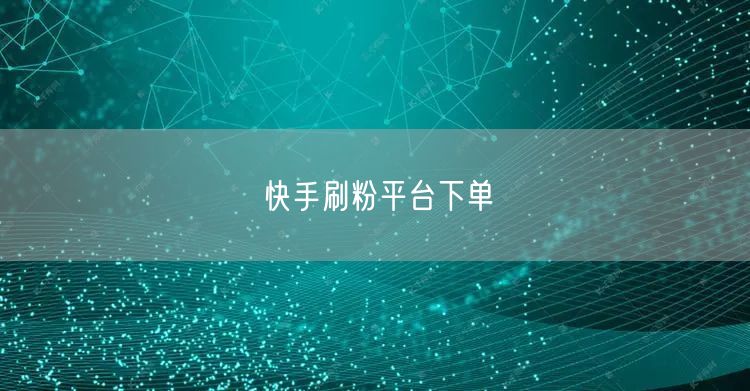 快手刷粉平台下单