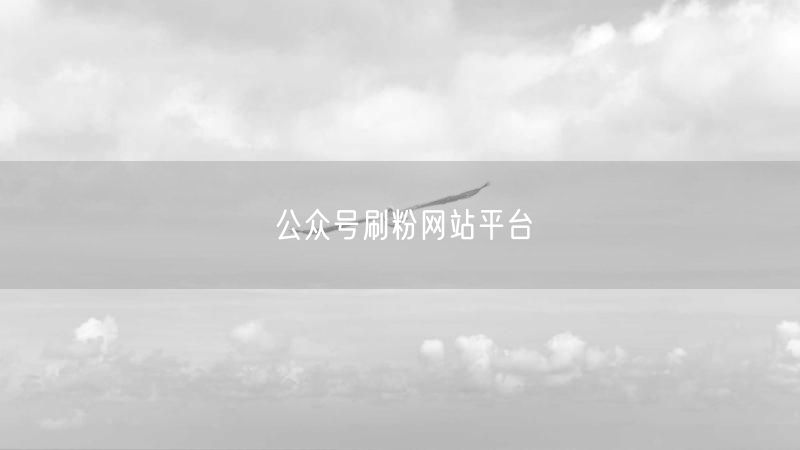 公众号刷粉网站平台