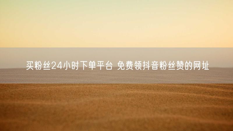 买粉丝24小时下单平台 免费领抖音粉丝赞的网址