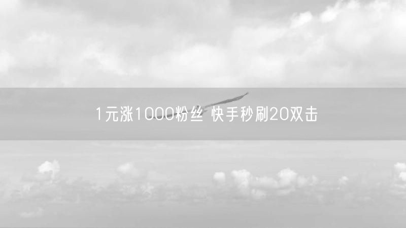 1元涨1000粉丝 快手秒刷20双击