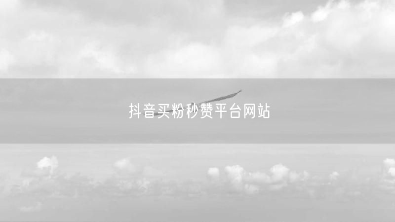 抖音买粉秒赞平台网站
