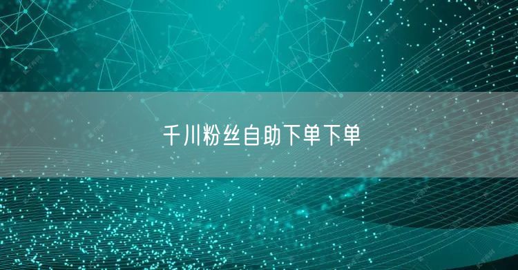 千川粉丝自助下单下单