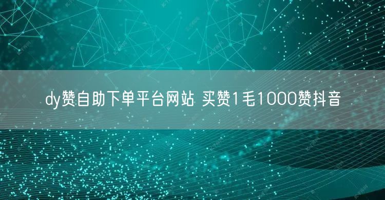 dy赞自助下单平台网站 买赞1毛1000赞抖音