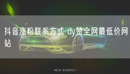 抖音涨粉联系方式 dy赞全网最低价网站