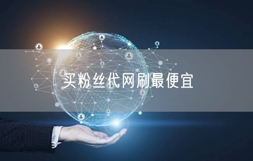 买粉丝代网刷最便宜