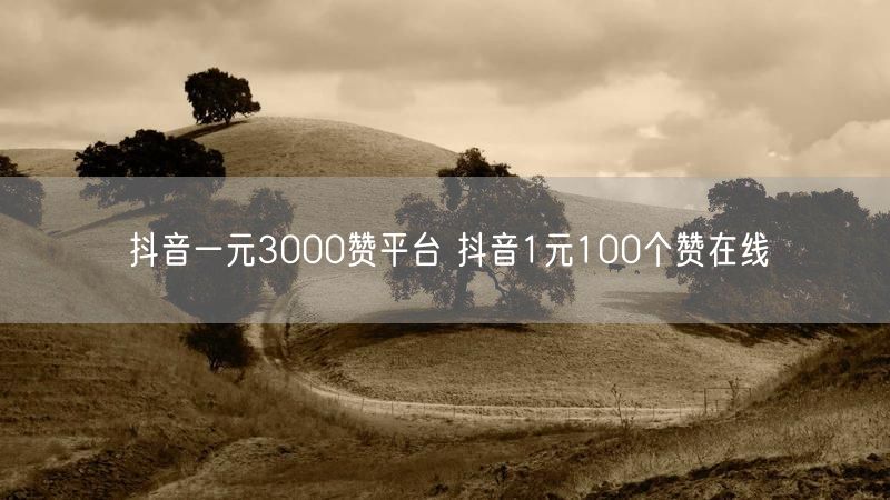 抖音一元3000赞平台 抖音1元100个赞在线