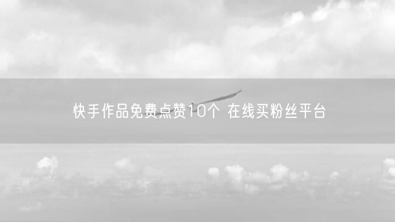 快手作品免费点赞10个 在线买粉丝平台