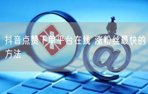 抖音点赞下单平台在线 涨粉丝最快的方法