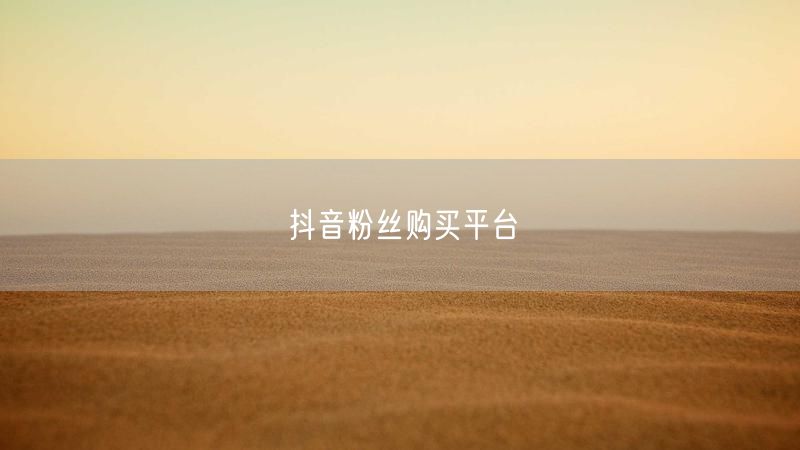 抖音粉丝购买平台