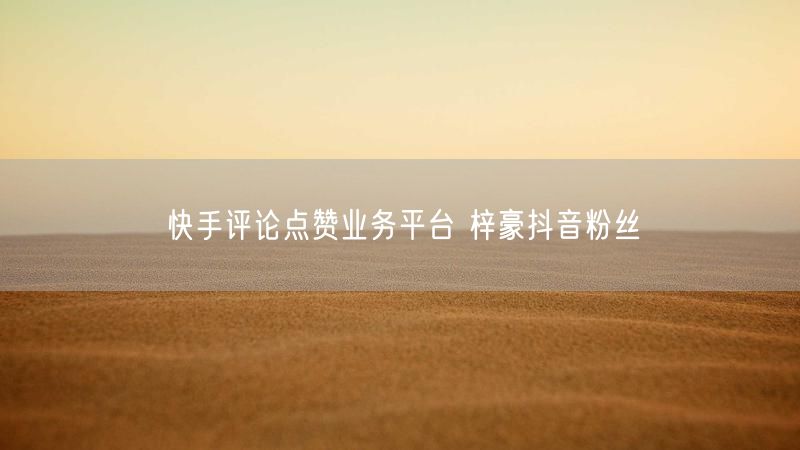 快手评论点赞业务平台 梓豪抖音粉丝