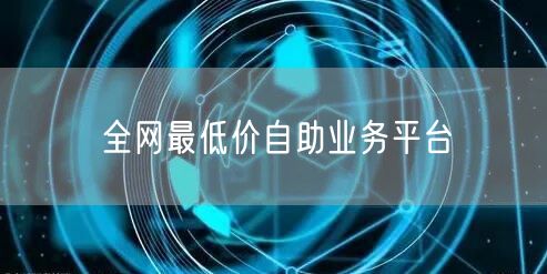 全网最低价自助业务平台