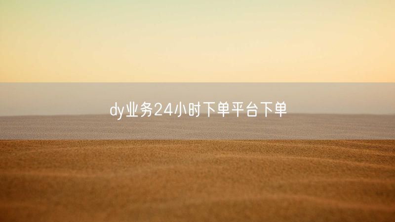 dy业务24小时下单平台下单