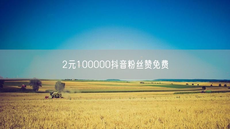 2元100000抖音粉丝赞免费