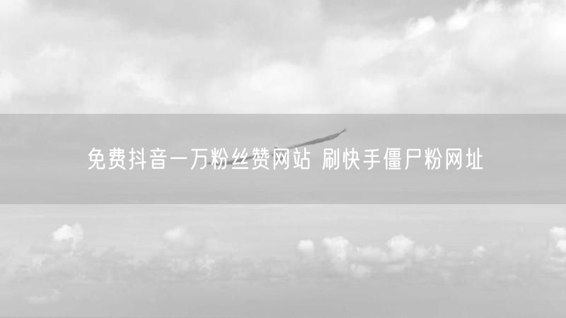 免费抖音一万粉丝赞网站 刷快手僵尸粉网址