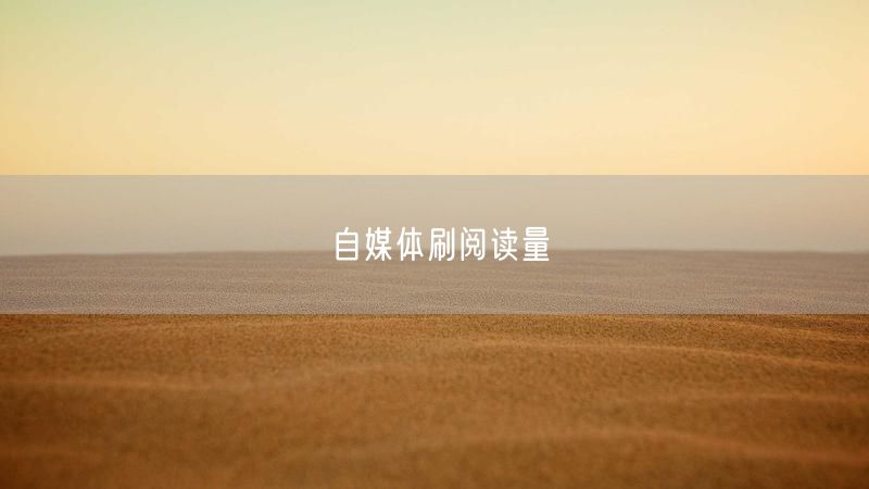 自媒体刷阅读量