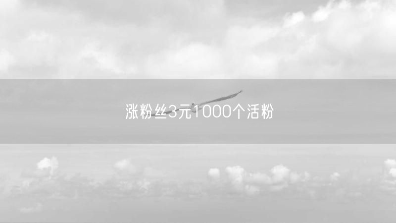 涨粉丝3元1000个活粉