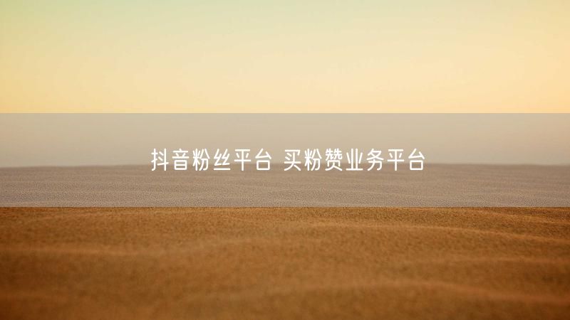 抖音粉丝平台 买粉赞业务平台