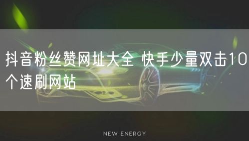 抖音粉丝赞网址大全 快手少量双击10个速刷网站