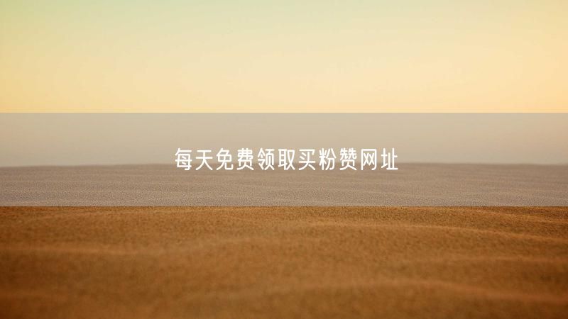 每天免费领取买粉赞网址