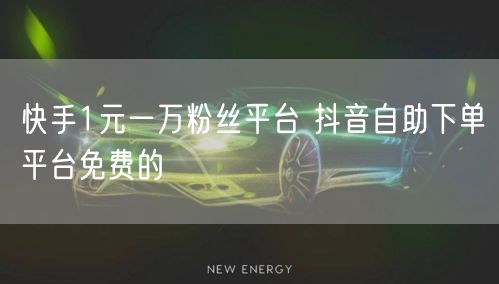 快手1元一万粉丝平台 抖音自助下单平台免费的