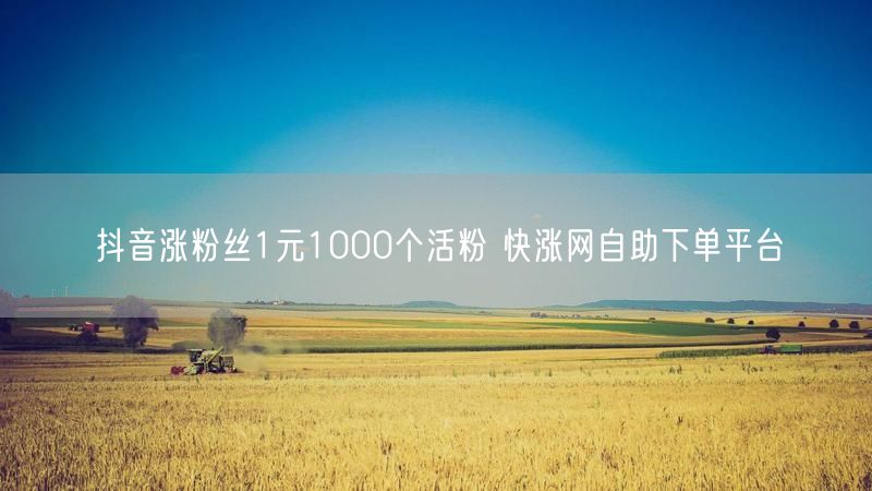 抖音涨粉丝1元1000个活粉 快涨网自助下单平台