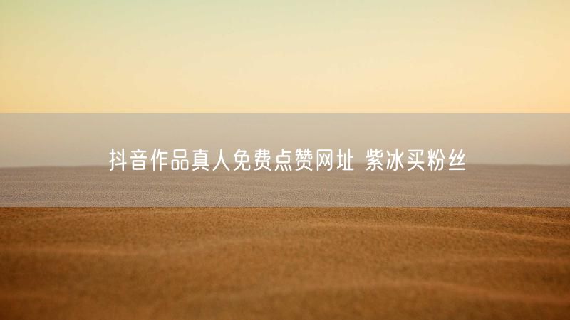 抖音作品真人免费点赞网址 紫冰买粉丝
