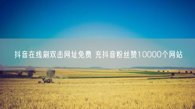 抖音在线刷双击网址免费 充抖音粉丝赞10000个网站