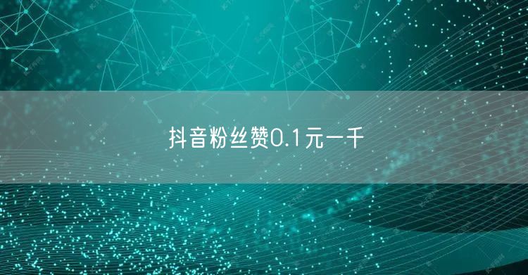 抖音粉丝赞0.1元一千