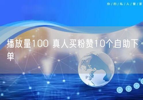 播放量100 真人买粉赞10个自助下单