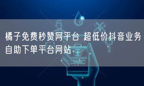 橘子免费秒赞网平台 超低价抖音业务自助下单平台网站