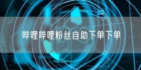 哔哩哔哩粉丝自助下单下单