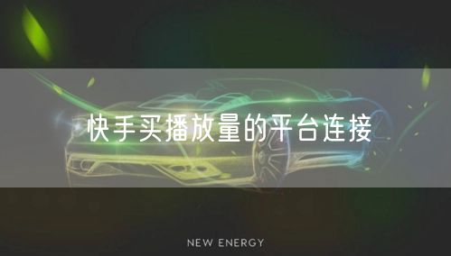 快手买播放量的平台连接