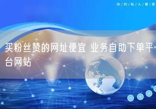 买粉丝赞的网址便宜 业务自助下单平台网站