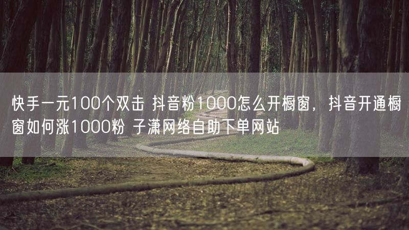 快手一元100个双击 抖音粉1000怎么开橱窗，抖音开通橱窗如何涨1000粉 子潇网络自助下单网站