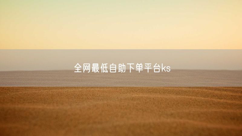 全网最低自助下单平台ks