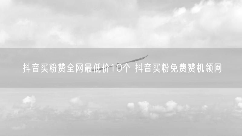抖音买粉赞全网最低价10个 抖音买粉免费赞机领网