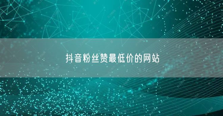 抖音粉丝赞最低价的网站