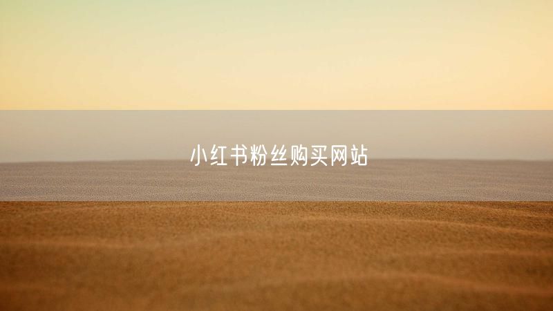 小红书粉丝购买网站