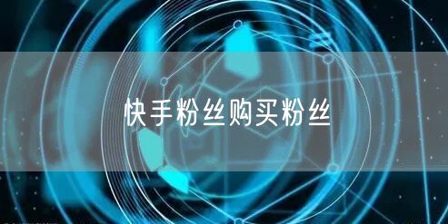 快手粉丝购买粉丝