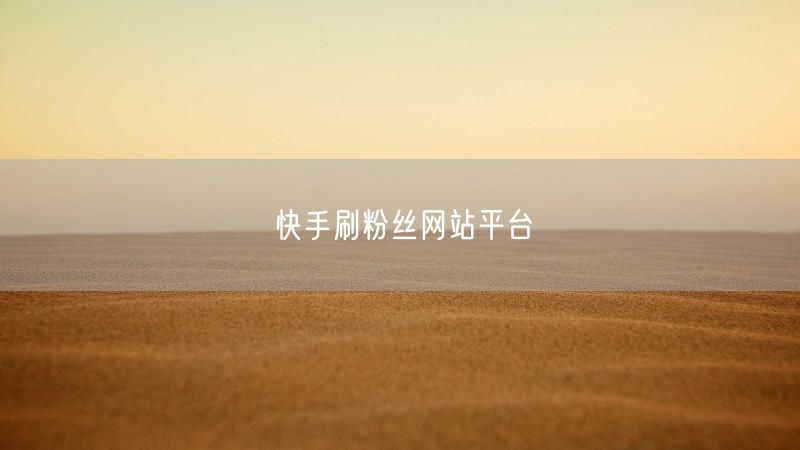 快手刷粉丝网站平台