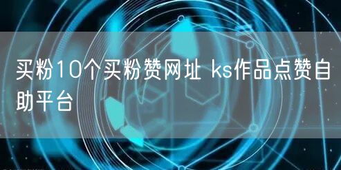 买粉10个买粉赞网址 ks作品点赞自助平台