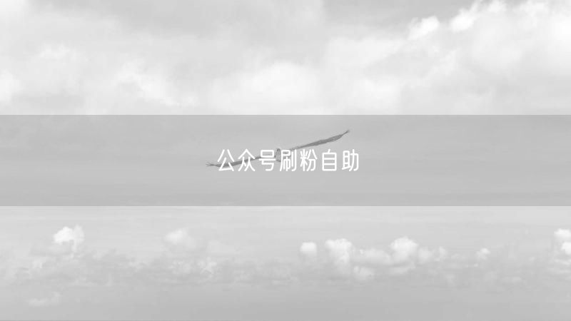 公众号刷粉自助