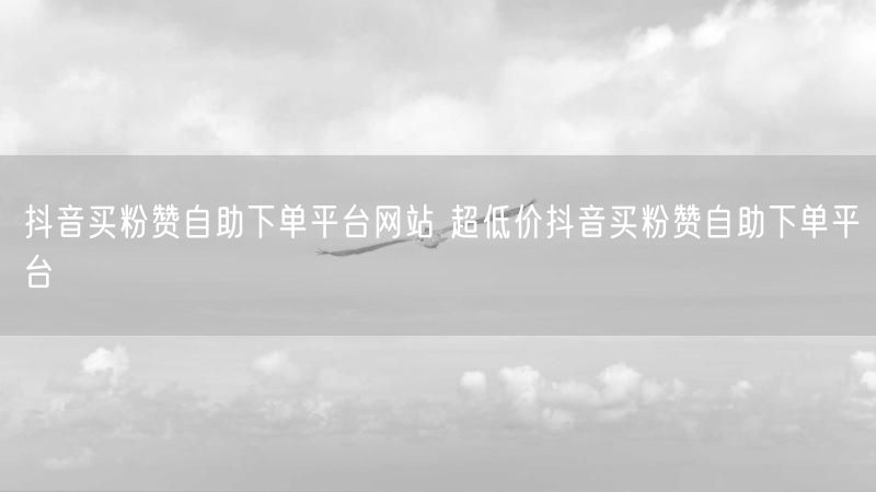 抖音买粉赞自助下单平台网站 超低价抖音买粉赞自助下单平台