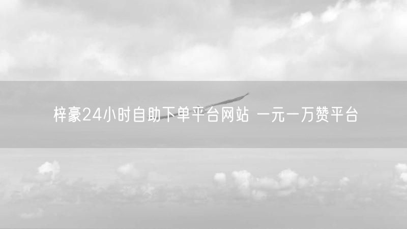 梓豪24小时自助下单平台网站 一元一万赞平台